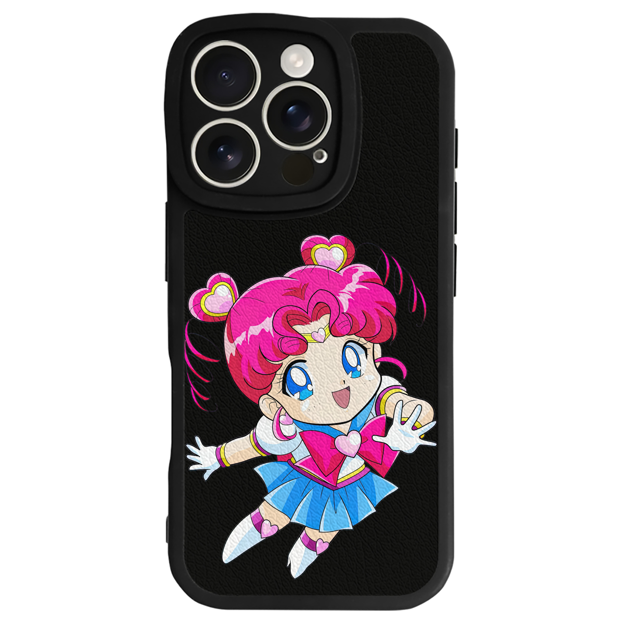 （画像用） 美少女戦士セーラームーン ちびうさ Sailor Moon Chibiusa Tsukino Usagi Small Lady Serenity 【iPhone 16シリーズ対応】シリコンスマホケース（レザー調） 材質：シリコン